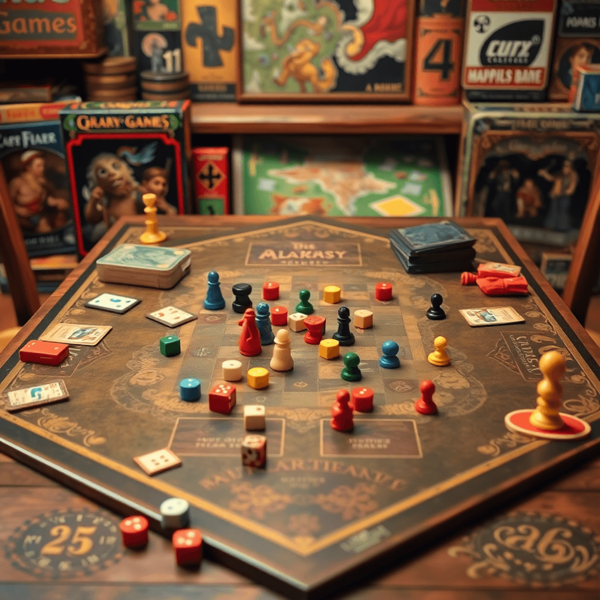 A vintage board game table