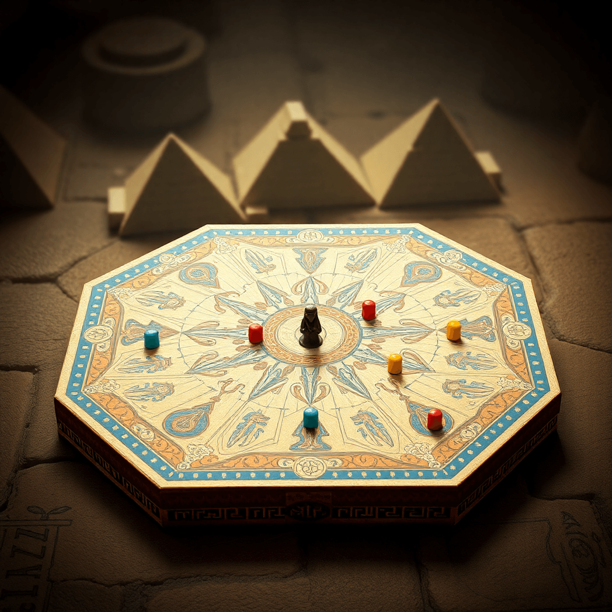 Beautifully crafted Senet board with intricate designs